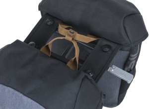 Sakwa miejska podwójna BASIL MILES TARPAULIN DOUBLE PANNIER BAG MIK 34L, MIK System (ready to go), 100% wodoodporna black slate (NEW 2025) 4
