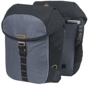 Sakwa miejska podwójna BASIL MILES TARPAULIN DOUBLE PANNIER BAG MIK 34L, MIK System (ready to go), 100% wodoodporna black slate (NEW 2025) 6