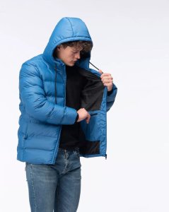 Męska kurtka zimowa puchowa pikowana z kapturem Hi-tec Diorro rozmiar L 7