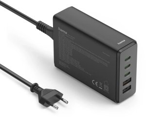 Hama GaN 140W PD/QC 3x USB-C, 2x USB-A czarna 2