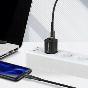 Kabel pleciony USB-C -> USB-C 2m 240W RGB czarny 1
