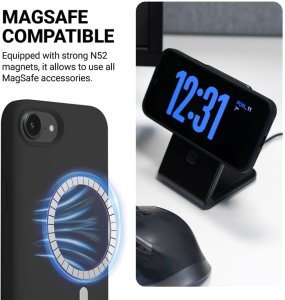 Crong Crong Color Cover Magnetic - Etui iPhone 16e MagSafe (czarny) 4