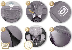 Fotelik samochodowy Nukido Fotelik samochodowy Prestige Line szary 0-36 kg ISOFIX 11