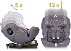 Fotelik samochodowy Nukido Fotelik samochodowy Prestige Line szary 0-36 kg ISOFIX 3