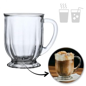 Filiżanka szklanka ryflowana duża 500 ml 1szt SZK159 1