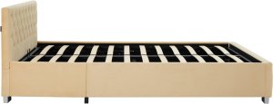 Łóżko tapicerowane z oświetleniem LED i schowkiem - beżowy, 120 x 200 cm 6