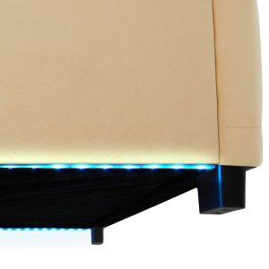 Łóżko tapicerowane z oświetleniem LED i schowkiem - beżowy, 120 x 200 cm 9