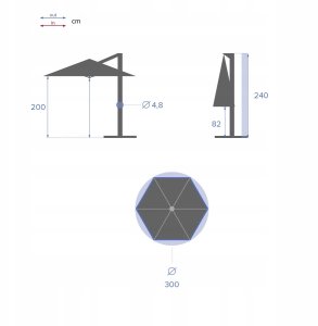 Parasol ogrodowy ze stelażem, MANOA, 300 cm 5