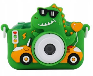 Aparat Cyfrowy XREC X2 48MP Kamera 1080p dla Dziecka 5x Gry MP3 + Karta 4GB / XREC X2 / Dinozaur Zielony 4