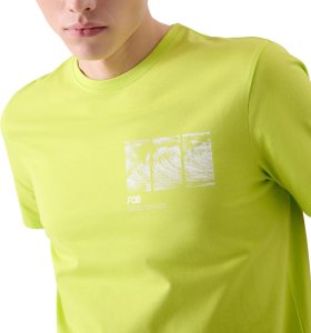 Koszulka męska 4F M2106 zielony neon 4FRSS24TTSHM2106 41N S 4