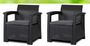 Meble Ogrodowe Sofa x2 Fotel Stolik Na Taras Ogród Zestaw Komplet BRANDON 11