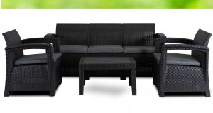 Meble Ogrodowe Sofa x2 Fotel Stolik Na Taras Ogród Zestaw Komplet BRANDON 12