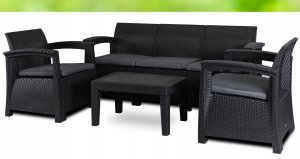 Meble Ogrodowe Sofa x2 Fotel Stolik Na Taras Ogród Zestaw Komplet BRANDON 13