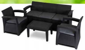 Meble Ogrodowe Sofa x2 Fotel Stolik Na Taras Ogród Zestaw Komplet BRANDON 14
