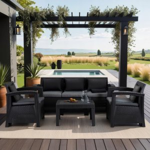 Meble Ogrodowe Sofa x2 Fotel Stolik Na Taras Ogród Zestaw Komplet BRANDON 2