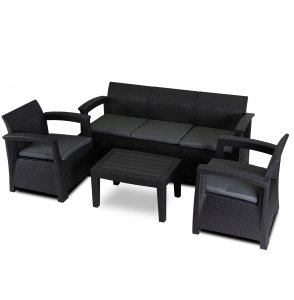 Meble Ogrodowe Sofa x2 Fotel Stolik Na Taras Ogród Zestaw Komplet BRANDON 7