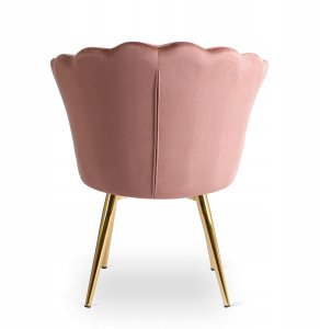 Fotel Krzesło Tapicerowane Welurowe Do Toaletki Sypialni Glamour VIOLA Róż 5