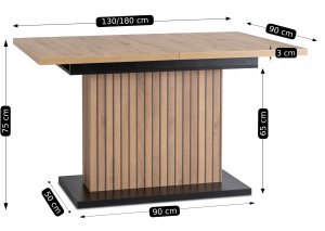 Stół Rozkładany do Jadalni Kuchenny do Salonu Dąb Artisan GIGANT 130-180 cm 9