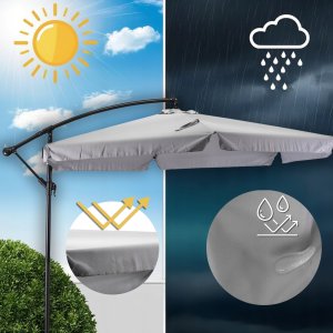 Parasol Ogrodowy Składany Duży na Taras Plażowy Pokrowiec AKRON Szary 3