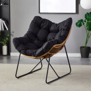 Fotel Leżak Ogrodowy Leżanka Do Salonu Na Taras FIN Czarny 4