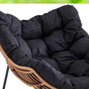 Fotel Leżak Ogrodowy Leżanka Do Salonu Na Taras FIN Czarny 5