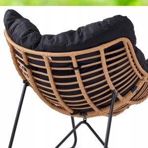 Fotel Leżak Ogrodowy Leżanka Do Salonu Na Taras FIN Czarny 6