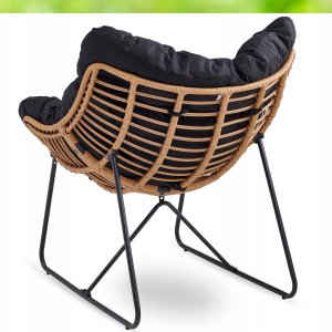 Fotel Leżak Ogrodowy Leżanka Do Salonu Na Taras FIN Czarny 7