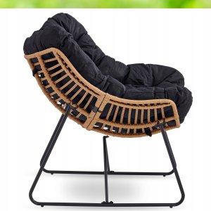 Fotel Leżak Ogrodowy Leżanka Do Salonu Na Taras FIN Czarny 8
