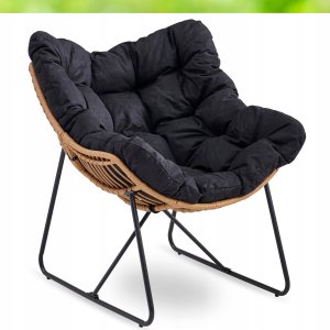Fotel Leżak Ogrodowy Leżanka Do Salonu Na Taras FIN Czarny 9
