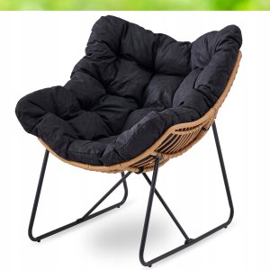 Fotel Leżak Ogrodowy Leżanka Do Salonu Na Taras FIN Czarny 10