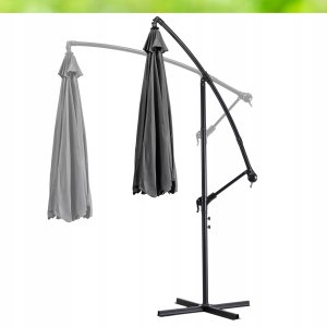 Parasol Ogrodowy Składany Duży na Taras Plażowy Pokrowiec AKRON Szary 12