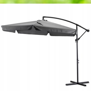 Parasol Ogrodowy Składany Duży na Taras Plażowy Pokrowiec AKRON Szary 9