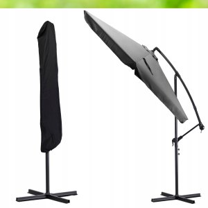 Parasol Ogrodowy Składany Duży na Taras Plażowy Pokrowiec AKRON Szary 10