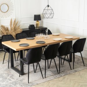 Zestaw Stół Rozkładany z Krzesło Komplet 4x Tapicerowane Jadalni Kuchenne 6