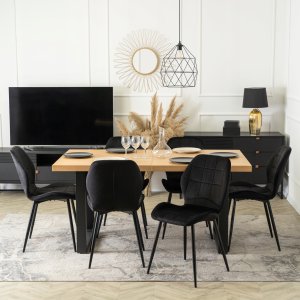 Zestaw Stół Rozkładany z Krzesło Komplet 6x Tapicerowane Jadalni Kuchenne 2