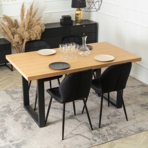 Zestaw Stół Rozkładany z Krzesło Komplet 6x Tapicerowane Jadalni Kuchenne 3