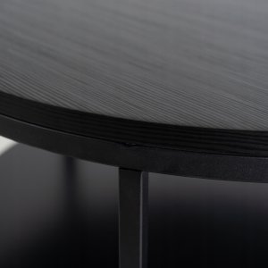 Stolik Kawowy Okrągły Loft Czarny Industrialny Ława Okrągła Czarna BEST 3