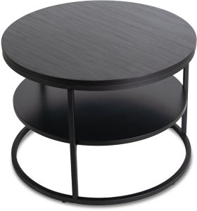 Stolik Kawowy Okrągły Loft Czarny Industrialny Ława Okrągła Czarna BEST 5