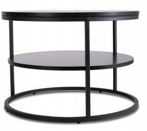 Stolik Kawowy Okrągły Loft Czarny Industrialny Ława Okrągła Czarna BEST 7