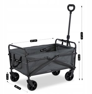 Wózek Składany Transportowy Turystyczny Campingowy Plażowy GILBERT Szary 14