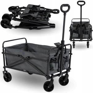 Wózek Składany Transportowy Turystyczny Campingowy Plażowy GILBERT Szary 3