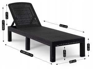 Leżak Ogrodowy Rattanowy Turystyczny Rozkładany Leżanka Łóżko ARIZONA 13