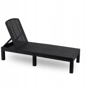 Leżak Ogrodowy Rattanowy Turystyczny Rozkładany Leżanka Łóżko LUIZJANA 12