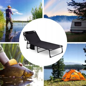 Leżak Ogrodowy Łóżko Polowe Fotel Turystyczny Rozkładany Leżanka VENUS 2