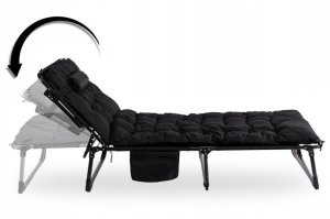 Leżak Ogrodowy Łóżko Polowe Fotel Turystyczny Rozkładany Leżanka VENUS 4