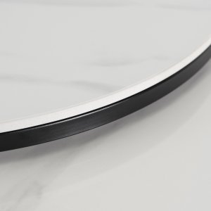 Stolik Kawowy Okrągły Zestaw 2w1 Ława Do Salonu Biały Połysk Marmur JERRY 7