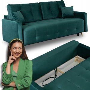 Wersalka Sofa Kanapa Rozkładana Z Funkcją Spania Dwuosobowa Zielona SEUL 1