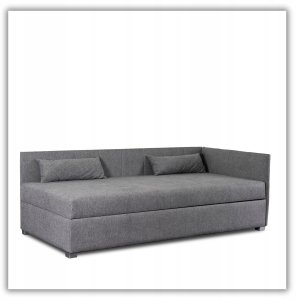 Łóżko 90x200 Młodzieżowe Tapicerowane Jednoosobowe Tapczan Szare KARO 2 3