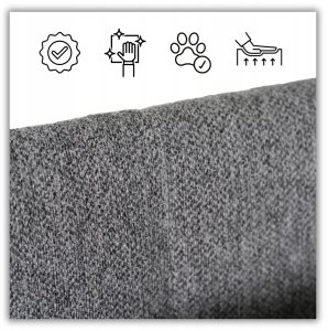 Łóżko 90x200 Młodzieżowe Tapicerowane Jednoosobowe Tapczan Szare KARO 2 7