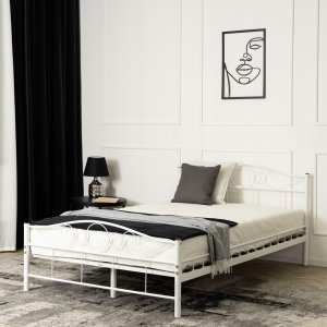 Łóżko 120x200 Metalowe Jednoosobowe Pojedyncze Młodzieżowe Białe GRIFFIN 4